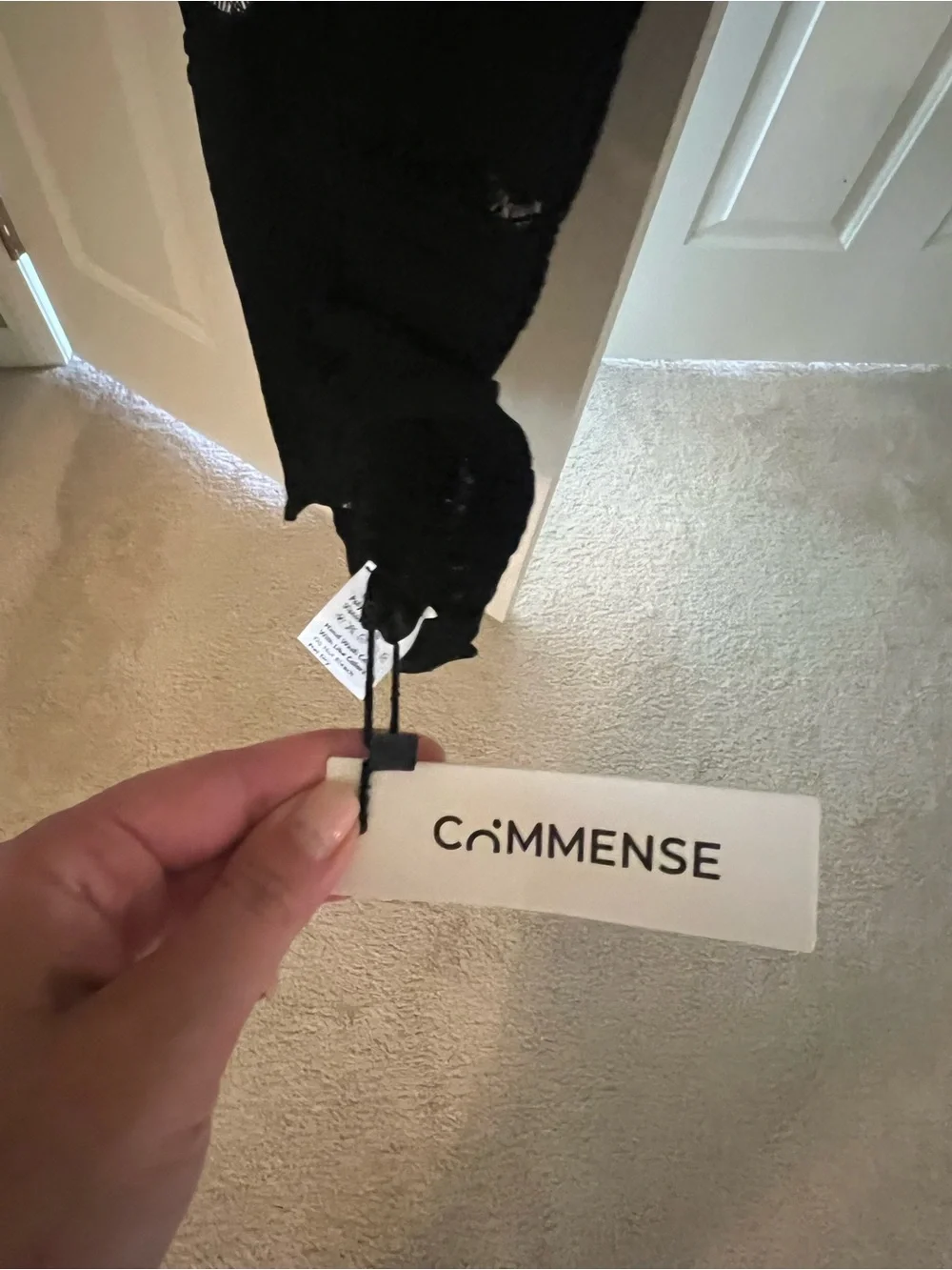 Commense Black Knit Crisscross Slip Maxi Dress